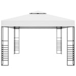 Gartenpavillon Pulverbeschichteter Stahl 4x3x2,7 m Weiß