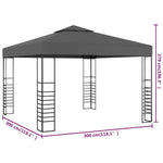Gartenpavillon 3×3 m Anthrazit