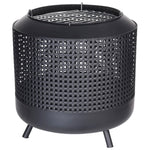 Feuerkorb mit Grillrost 50x51 cm Schwarz