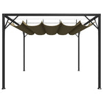 Gartenpavillon mit Ausziehbarem Dach 3x3 m Taupe 180 g/m²