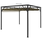 Gartenpavillon mit Ausziehbarem Dach 3x3 m Taupe 180 g/m²
