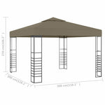 Gartenzelt 3x3 m Taupe 180 g/m²