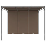 Gartenpavillon mit Seitenvorhang 3x3x2,25 m Taupe