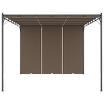 Gartenpavillon mit Seitenvorhang 4x3x2,25 m Taupe