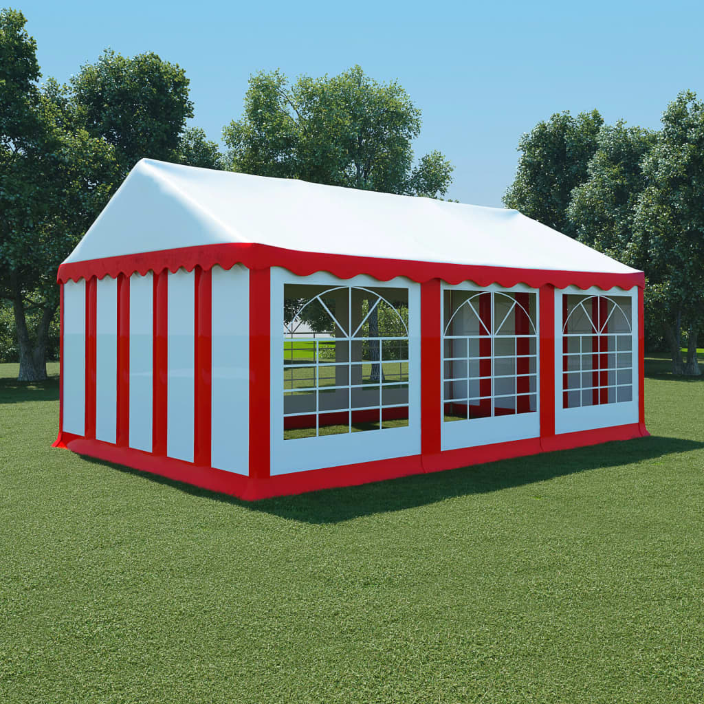 Gartenzelt PVC 4x6 m Rot und Weiß