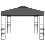 Gartenzelt mit LED-Lichterkette 3x3 m Anthrazit