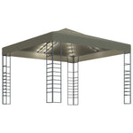 Gartenzelt mit LED-Lichterkette 3x3 m Taupe