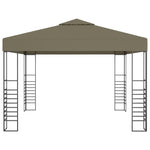 Gartenzelt mit LED-Lichterkette 3x3 m Taupe