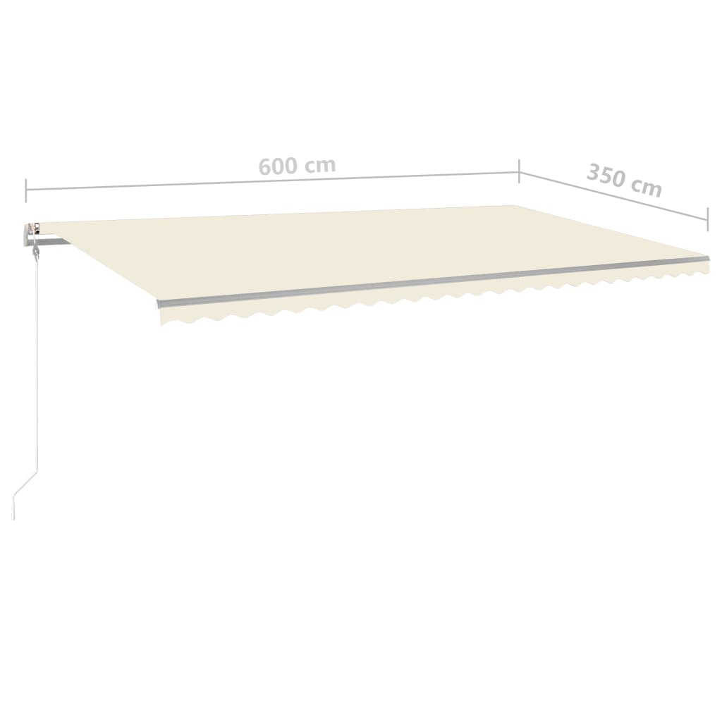 Gelenkarmmarkise Einziehbar mit Pfosten 6x3,5 m Cremeweiß