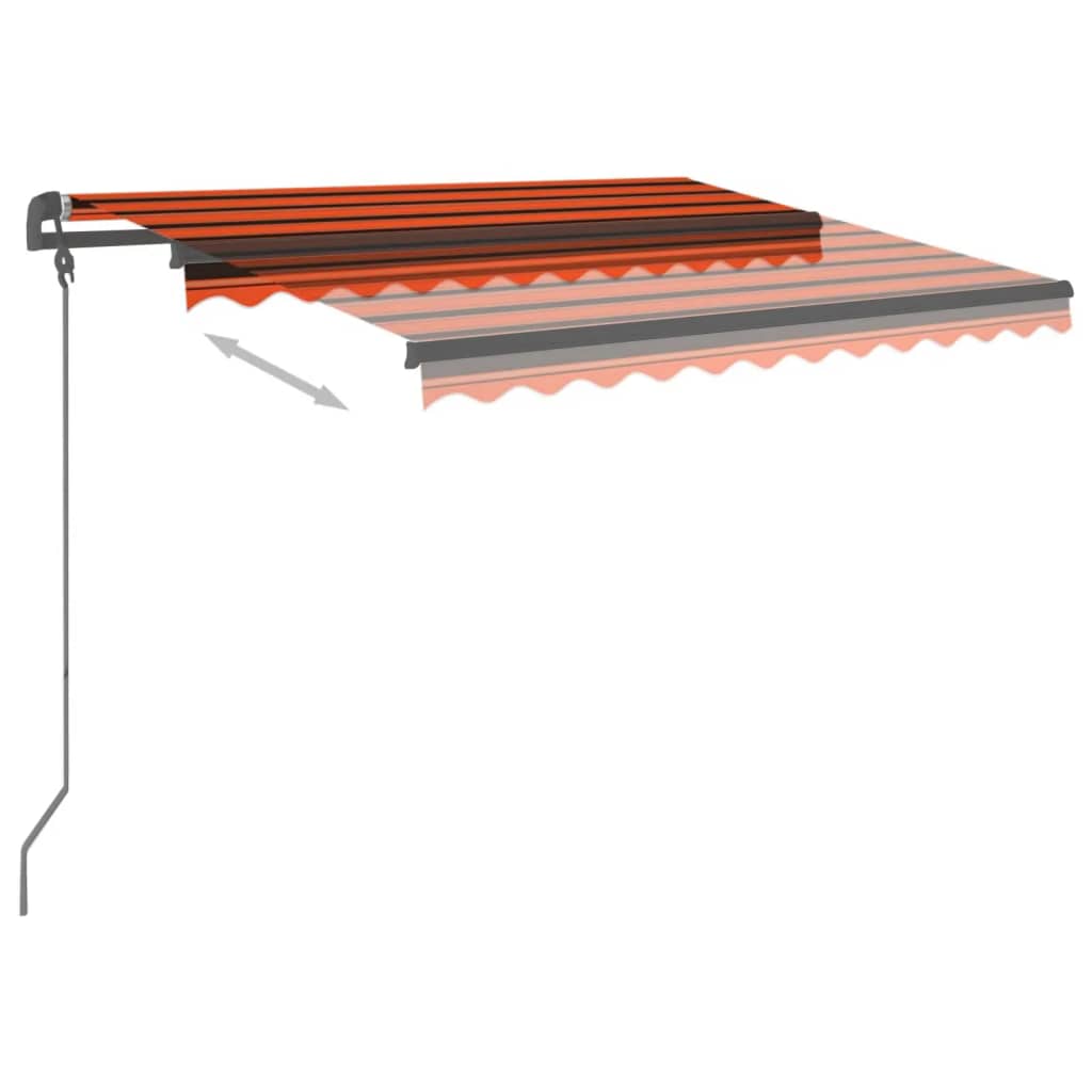 Markise Automatisch Einziehbar mit Pfosten 3,5x2,5 m