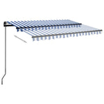Automatische Markise mit LED & Windsensor 3,5x2,5 m Blau & Weiß
