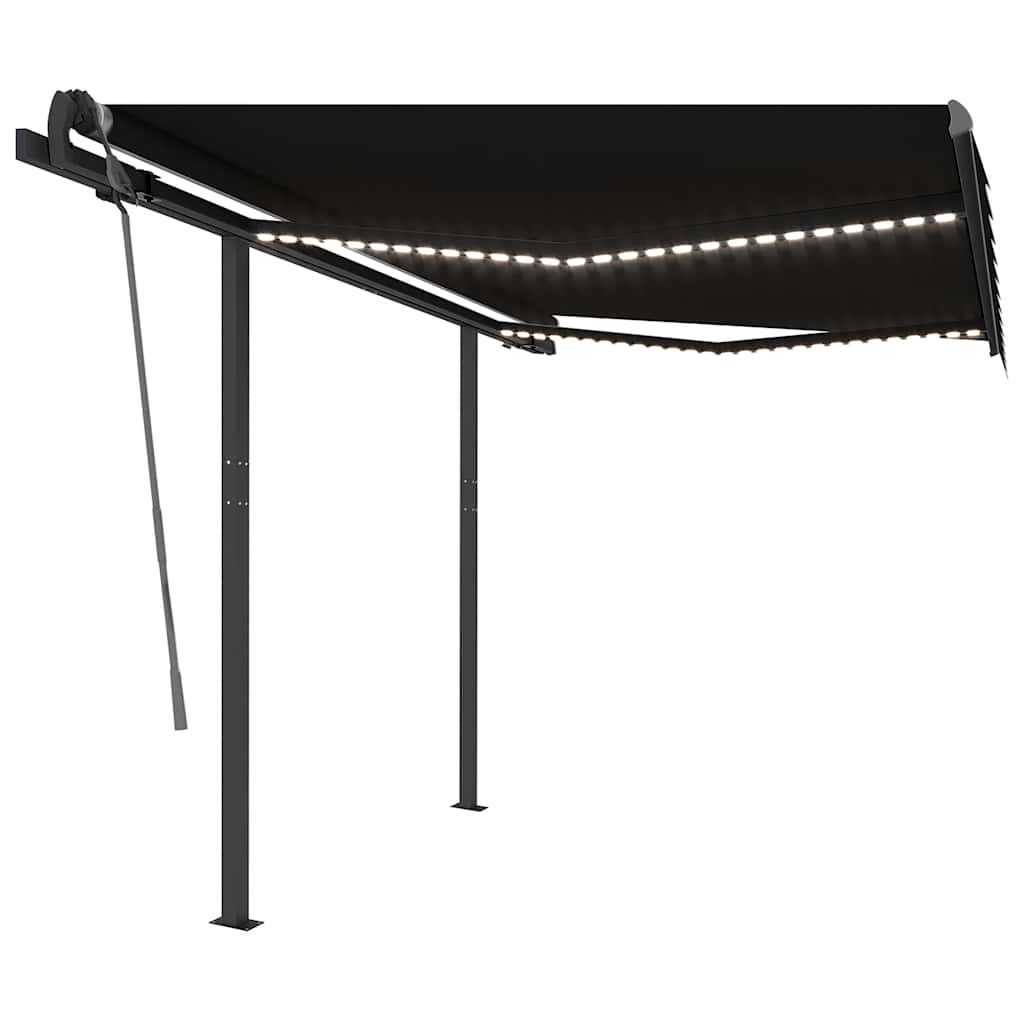 Automatische Markise mit LED & Windsensor 3,5x2,5 m Anthrazit