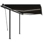 Automatische Markise mit LED & Windsensor 3,5x2,5 m Anthrazit