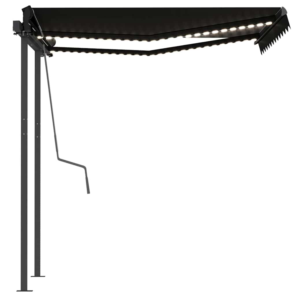 Automatische Markise mit LED & Windsensor 3,5x2,5 m Anthrazit