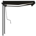 Automatische Markise mit LED & Windsensor 3,5x2,5 m Anthrazit