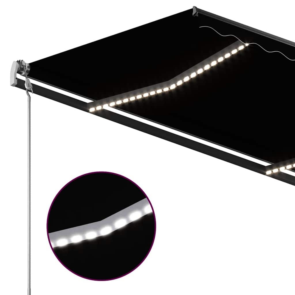 Automatische Markise mit LED & Windsensor 3,5x2,5 m Anthrazit