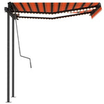 Automatische Markise mit LED & Windsensor 3,5x2,5m Orange Braun