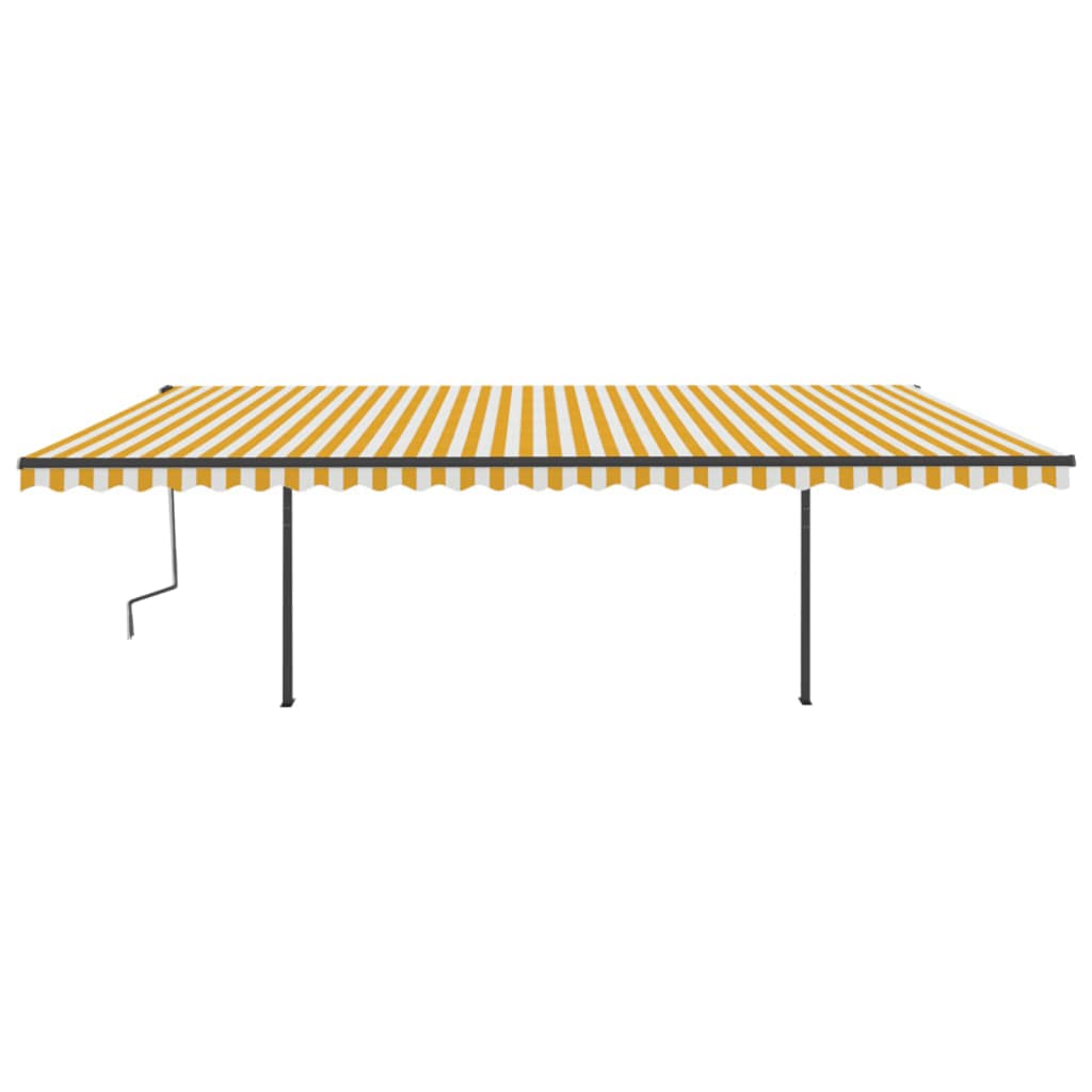 Automatische Markise mit LED & Windsensor 6x3 m Gelb & Weiß