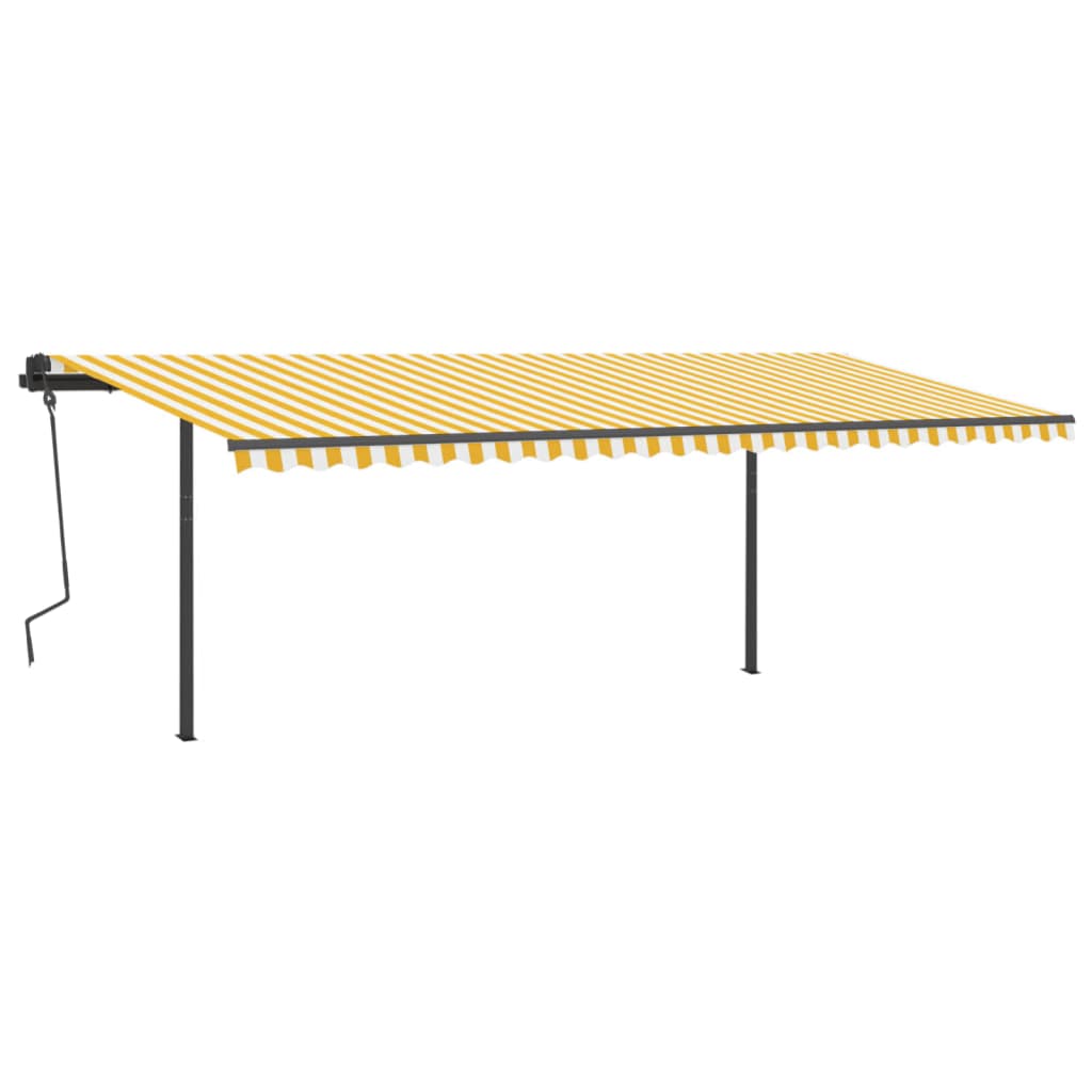 Automatische Markise mit LED & Windsensor 6x3 m Gelb & Weiß