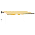 Automatische Markise mit LED & Windsensor 6x3 m Gelb & Weiß