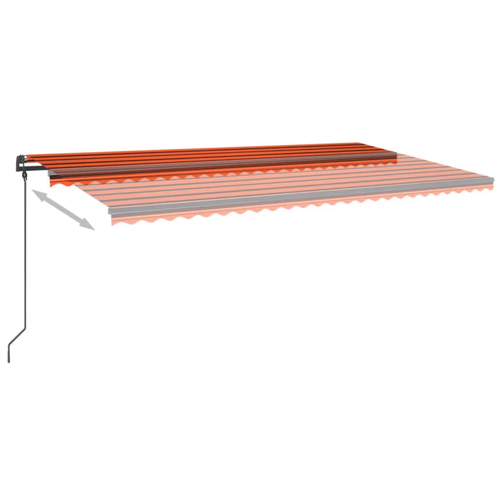 Automatische Markise mit LED & Windsensor 6x3 m Orange & Braun