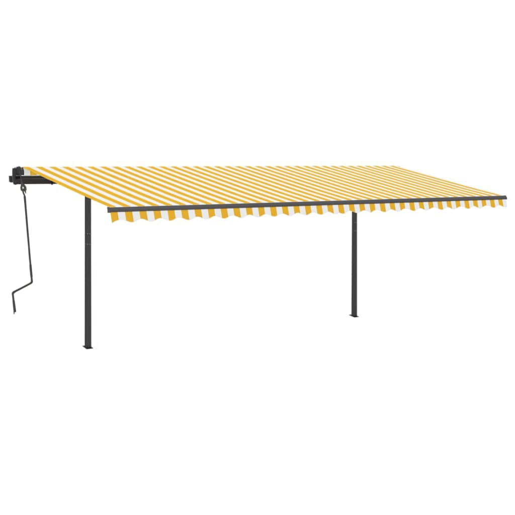 Automatische Markise mit LED & Windsensor 6x3,5 m Gelb & Weiß