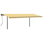Automatische Markise mit LED & Windsensor 6x3,5 m Gelb & Weiß