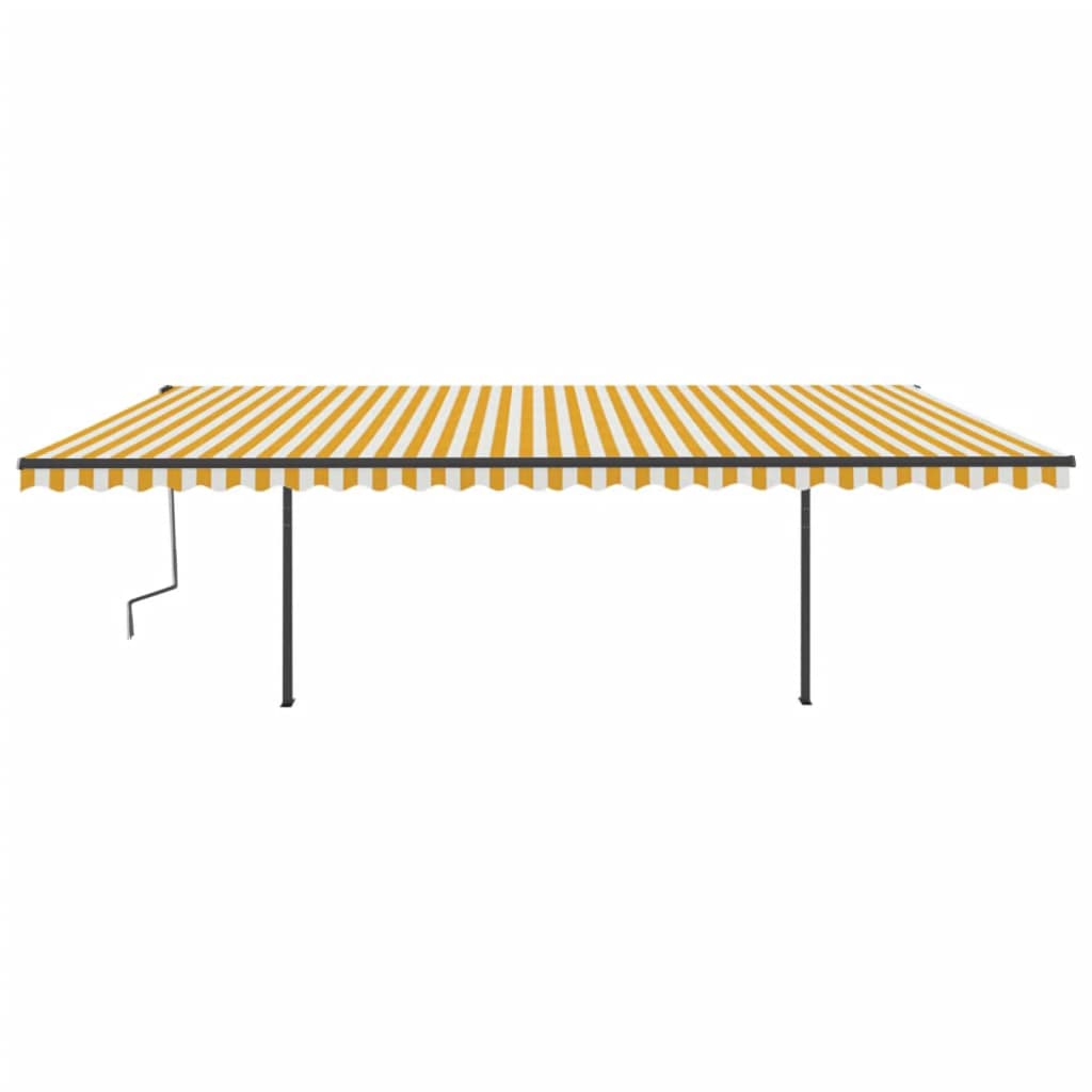 Automatische Markise mit LED & Windsensor 6x3,5 m Gelb & Weiß