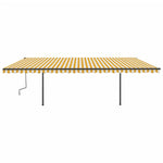 Automatische Markise mit LED & Windsensor 6x3,5 m Gelb & Weiß