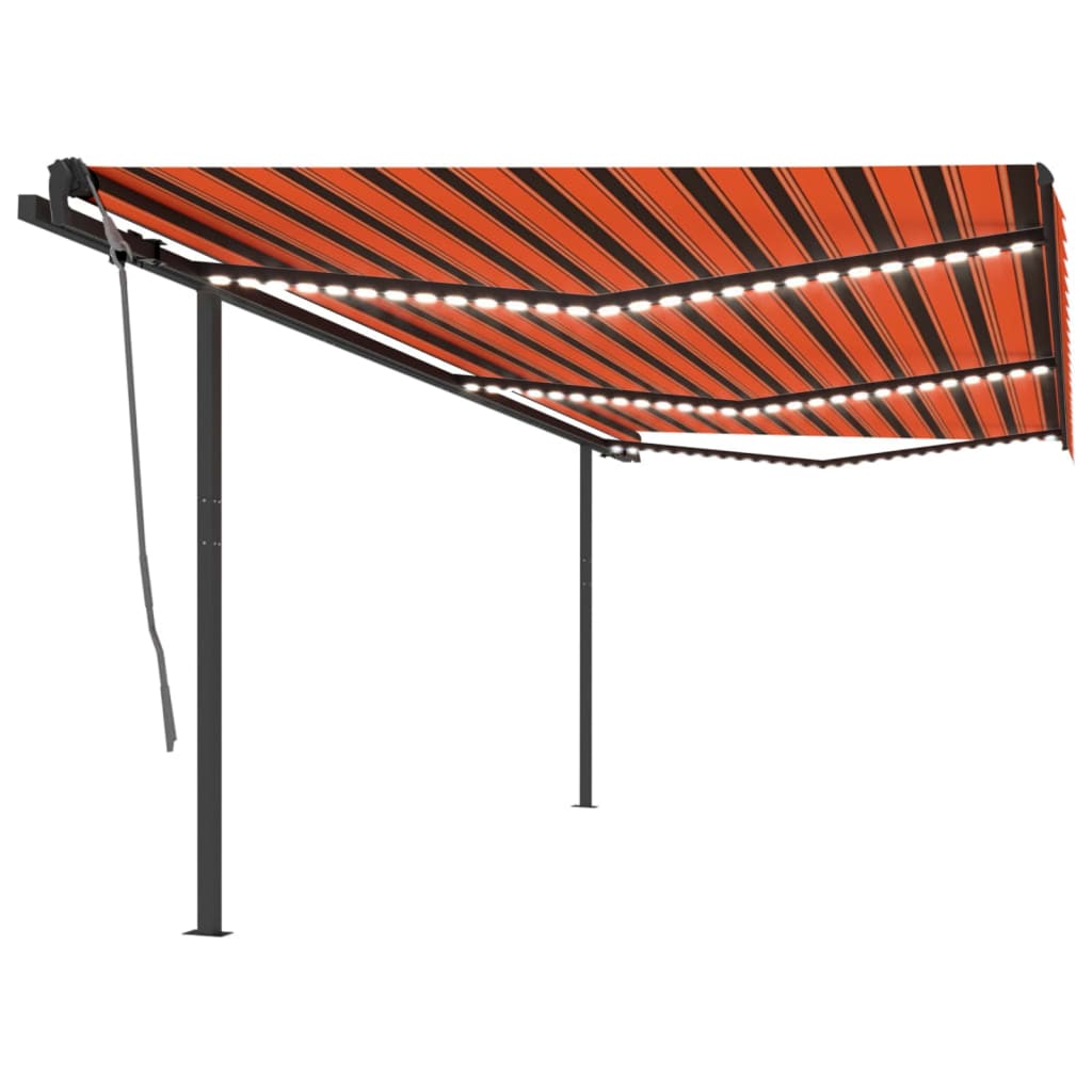 Automatische Markise mit LED & Windsensor 6x3,5m Orange & Braun