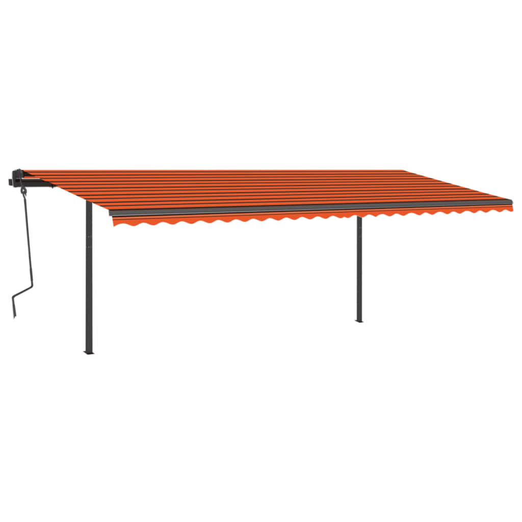 Automatische Markise mit LED & Windsensor 6x3,5m Orange & Braun