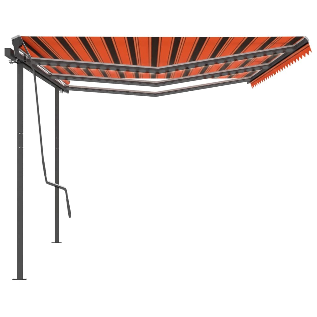 Automatische Markise mit LED & Windsensor 6x3,5m Orange & Braun