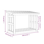Kaminholzregal Grau 108x64,5x77 cm Massivholz Kiefer
