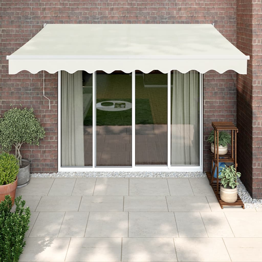 Elektrische Markise mit Kurbel Creme 3x2,5 m