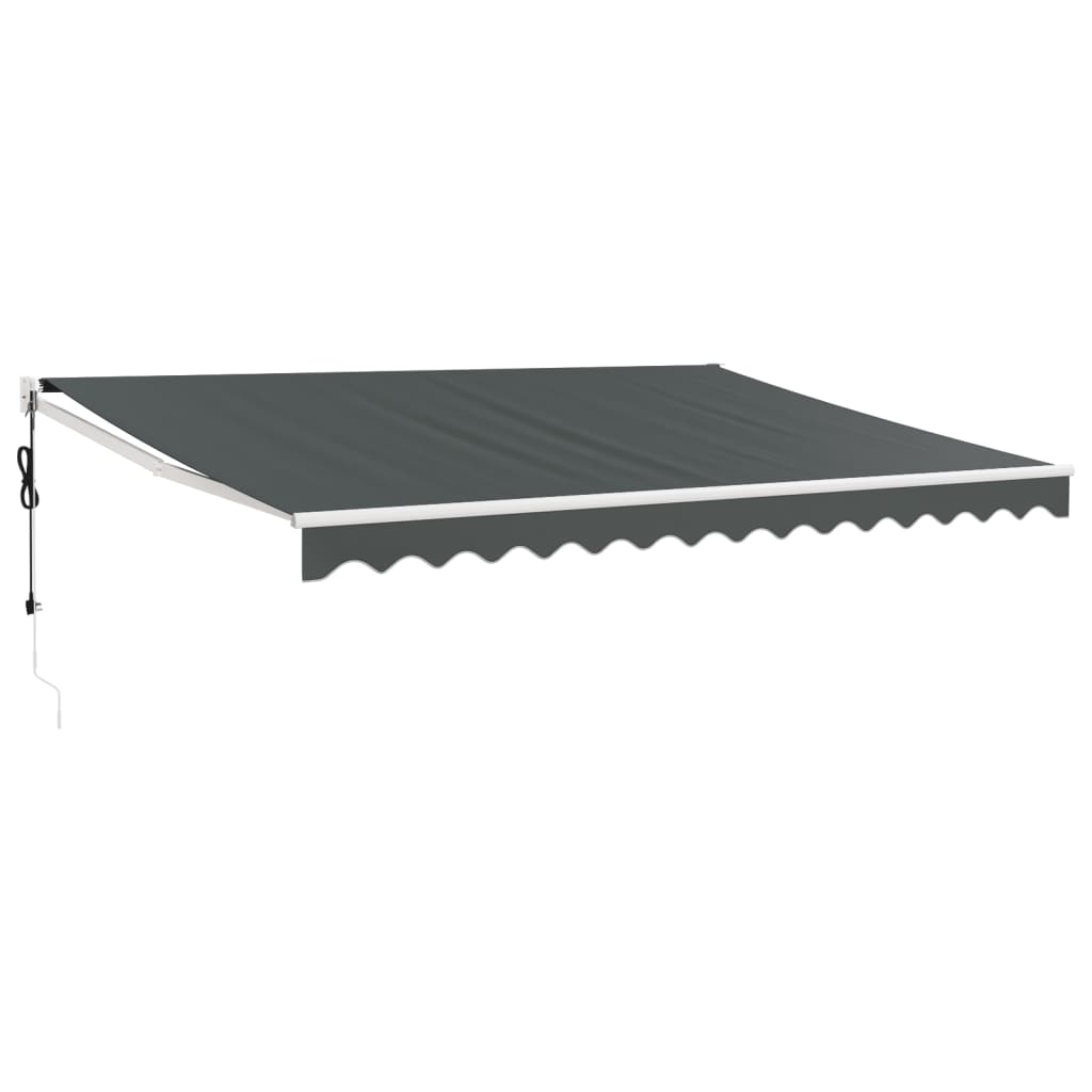 Elektrische Markise mit Kurbel Anthrazit 4x3 m