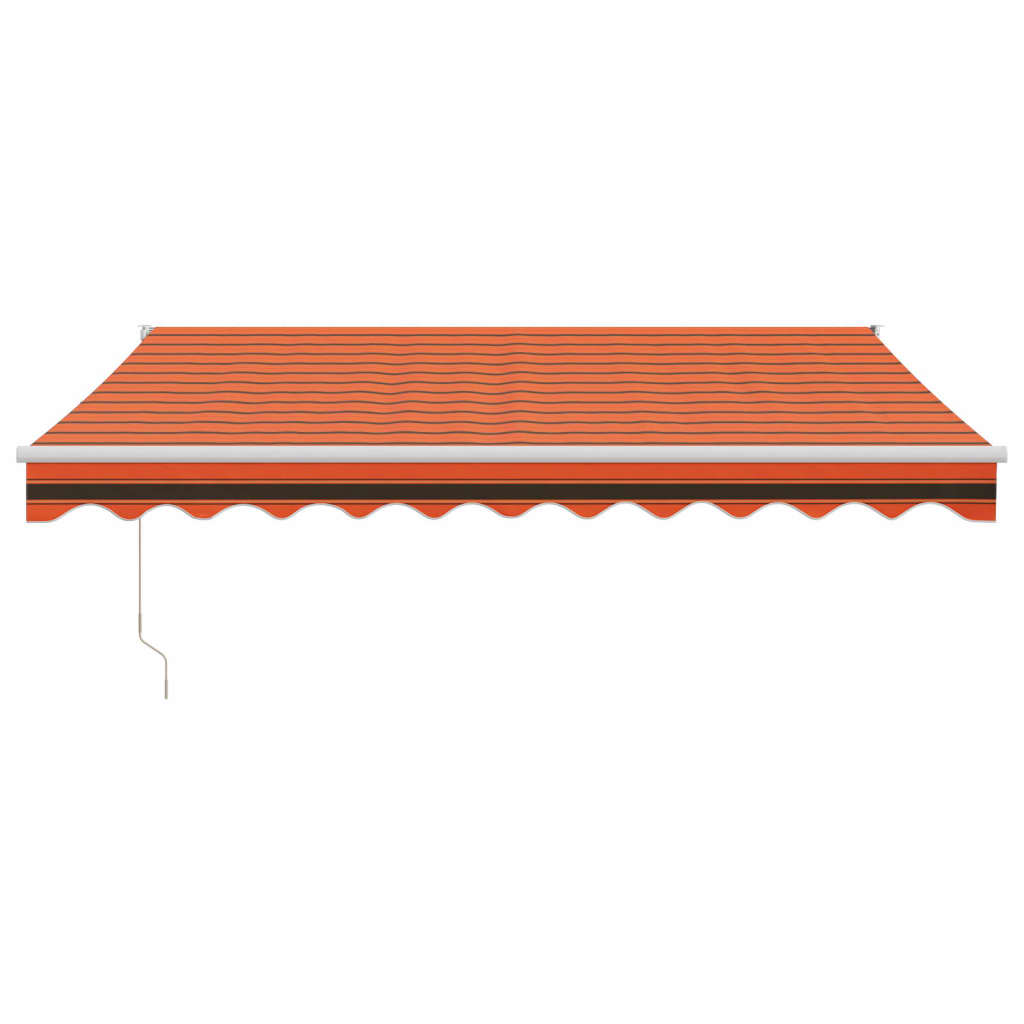 Elektrische Markise mit Kurbel Orange und Braun 3x2,5 m