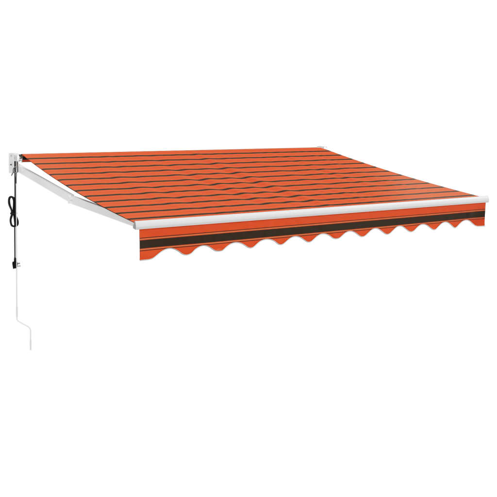 Elektrische Markise mit Kurbel Orange und Braun 3,5x2,5 m