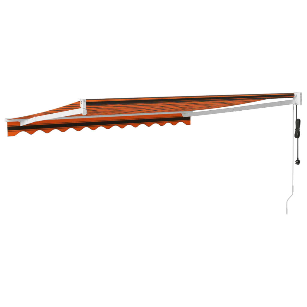 Elektrische Markise mit Kurbel Orange und Braun 3,5x2,5 m