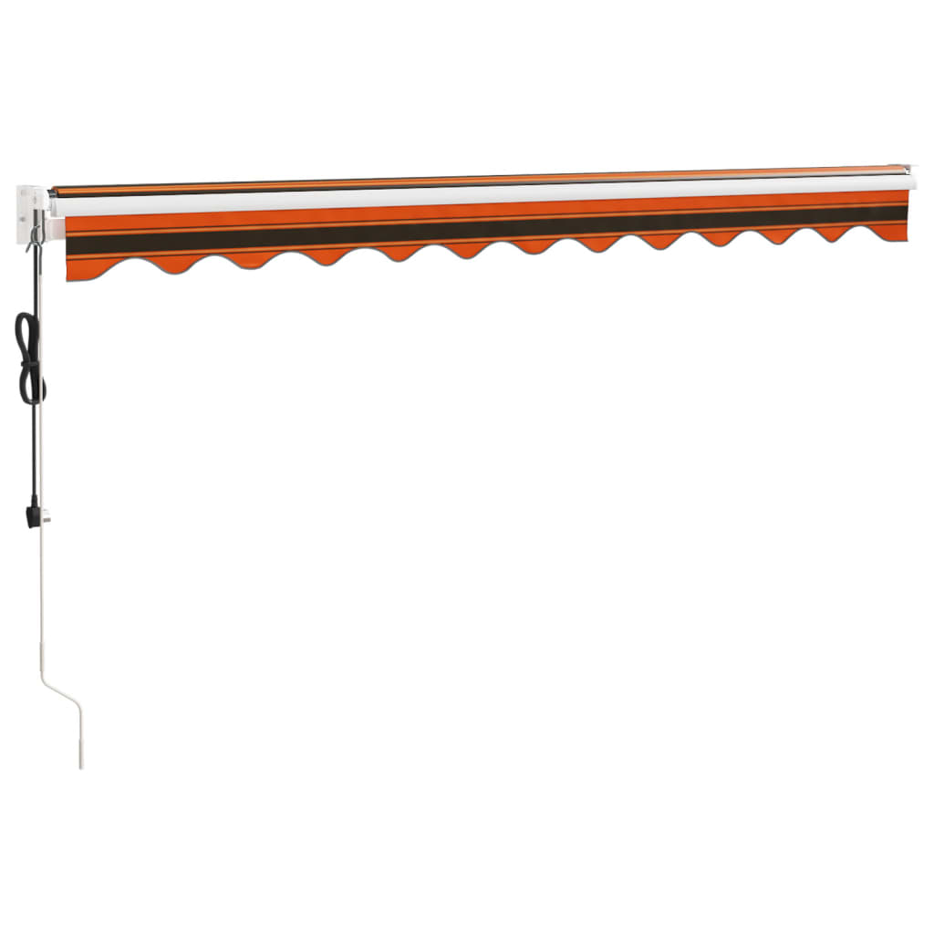 Elektrische Markise mit Kurbel Orange und Braun 3,5x2,5 m