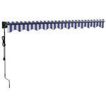 Elektrische Markise mit Kurbel Blau und Weiß 3,5x2,5 m