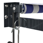 Elektrische Markise mit Kurbel Blau und Weiß 3,5x2,5 m