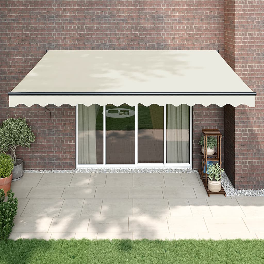 Elektrische Markise mit Kurbel Creme 4,5x3 m