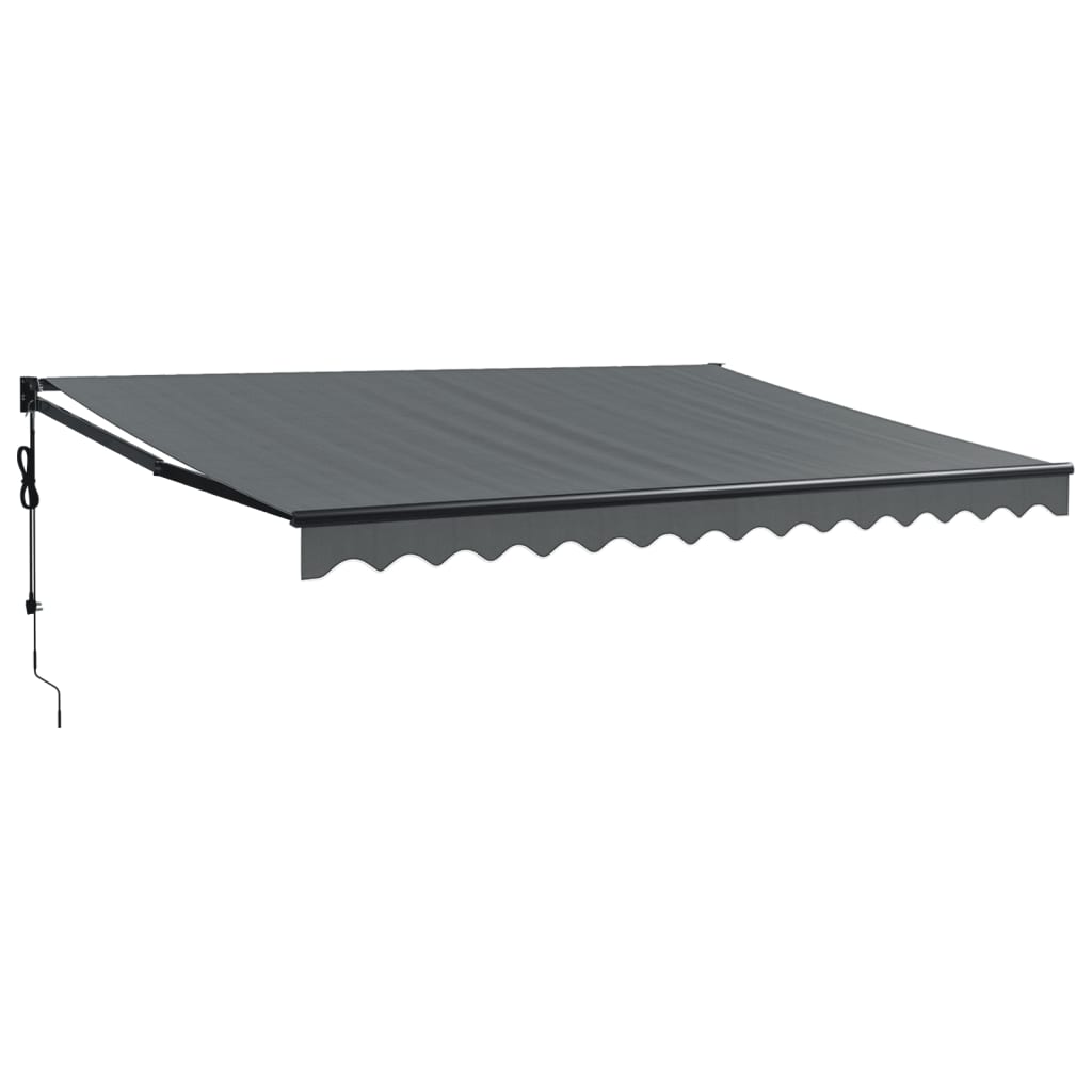 Elektrische Markise mit Kurbel Anthrazit 4x3 m