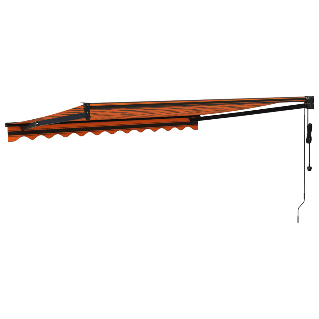 Elektrische Markise mit Kurbel Orange und Braun 3,5x2,5 m
