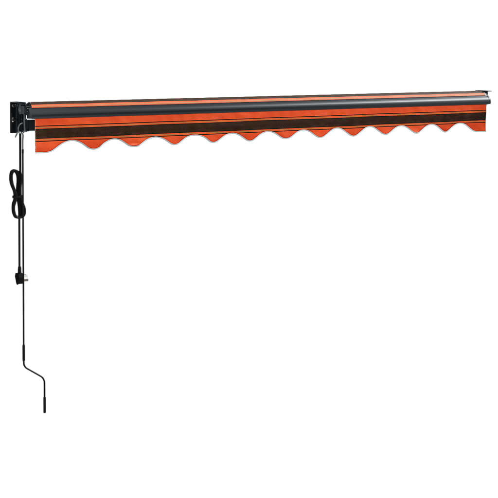 Elektrische Markise mit Kurbel Orange und Braun 3,5x2,5 m