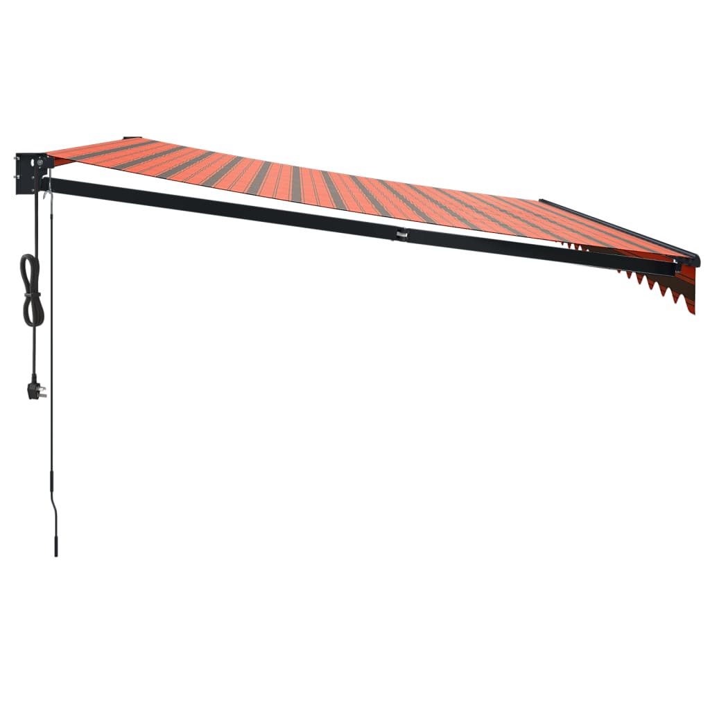 Elektrische Markise mit Kurbel Orange und Braun 4,5x3 m
