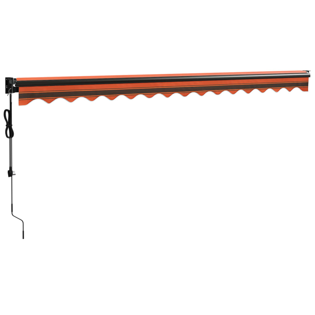 Elektrische Markise mit Kurbel Orange und Braun 4,5x3 m