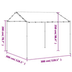 Gartenpavillon Anthrazit 3x3 m Stahl und Stoff
