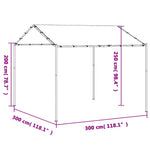 Gartenpavillon Beige 3x3 m Stahl und Stoff