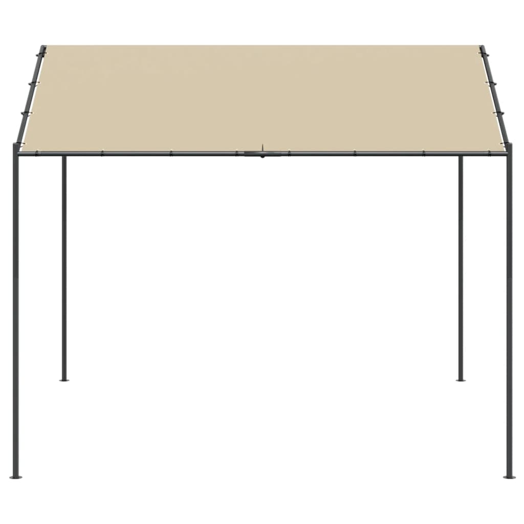 Gartenpavillon Beige 4x4 m Stahl und Stoff